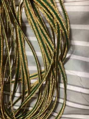 Gold and Green Holiday Decorative Cord - Home Holiday  4 yards